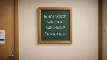 Et foto av en universitets opptakskontor med en skilt som indikerer inntaksgrensen.