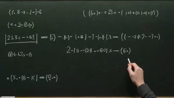 En matematisk ligning på en tavle med et eksempel på løsning