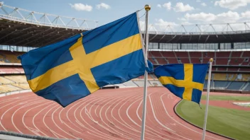 Et bilde som representerer en sportskonkurranse mellom Sverige og et annet land.