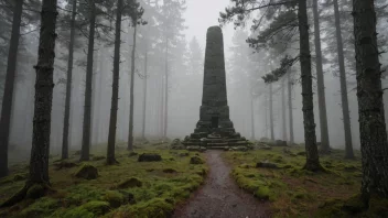 Et gammelt vikingmonument i skogen