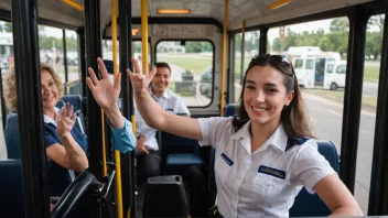 En vennlig bussjåfør som tilbyr transporttjenester.