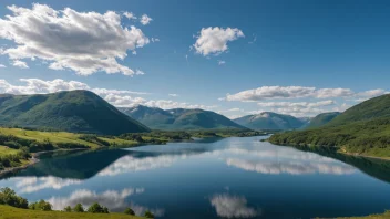 En åndeløs utsikt over Borvatnet, som viser dets naturlige skjønnhet og ro.