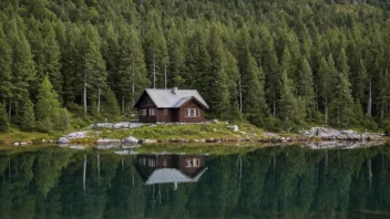 En fjellhytte i norske fjell