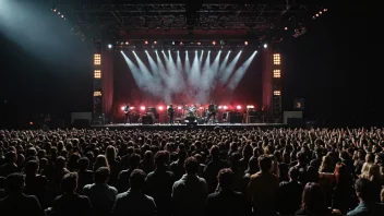 Et live-konsert med et band som opptrer på scenen.