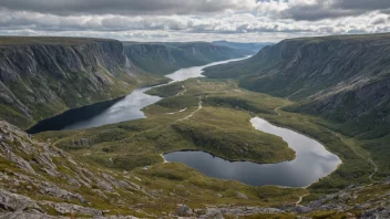 Et panoramabilde av Rørosvidda høylandsområdet, som viser dets naturskjønnheter og tradisjonelle gruver.