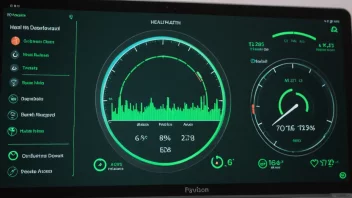 En kontrollpanel som viser ulike helseindikatorer og måleinstrumenter, alle viser optimale nivåer, noe som indikerer god helse eller funksjon.