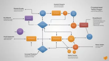 Et arbeidsflytdiagram som viser den organiserte rekkefølgen og prosessen for et prosjekt.