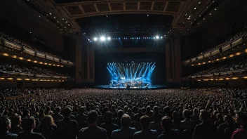 Et konsertlokale fylt med mennesker som nyter en konsert.