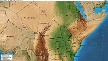 Et kart over Sahel-regionen, som viser dens beliggenhet i Afrika og dens mangfoldige geografi og klima.