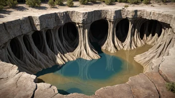 En jettegryte, en naturlig geologisk formasjon, med vann som flyter gjennom den.