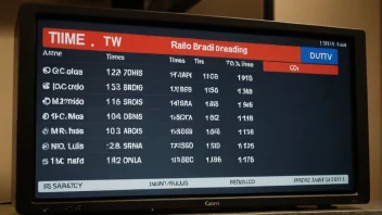 En sendeplan med spesifikke tider for TV- eller radioprogrammer