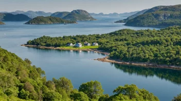 En pittoresk utsikt over Askøy i Norge.