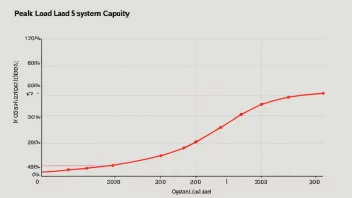 En graf som viser toppbelastning på et system.