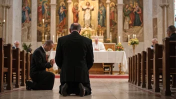 En person ber i en katolsk kirke