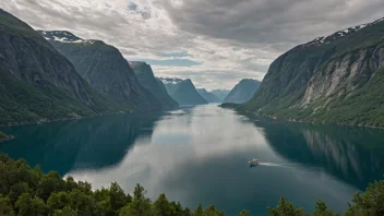 Et pittoreskt fjord i Norge, perfekt for en Skandinaviareise.