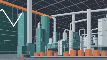 En bilde som representerer anvendelsen av industriøkonomiske teorier og prinsipper i en fabrikksetting.