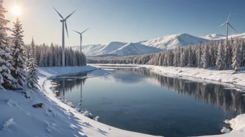 Et bilde som viser produksjonen av energi i vintermånedene gjennom fornybare kilder.