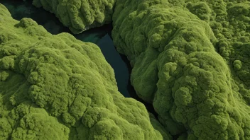 Et fredelig naturlandskap med den distinkte spygrønne fargen.