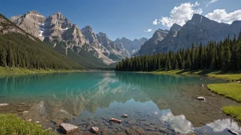 Et naturskjønt landskap av Rocky Mountains i Alberta, Canada.