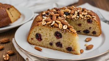 En tradisjonell norsk sprossa kake, laget med frukt og nøtter.