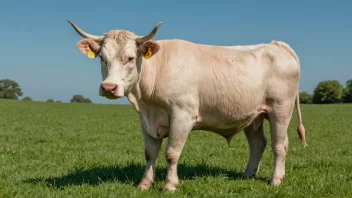 En charolais som beiter i en grønn eng