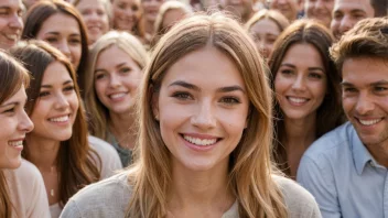 En person med et tiltalende smil, omgitt av mennesker som blir trukket mot dem.