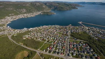 Flyfoto av Kanebogen bydel i Harstad