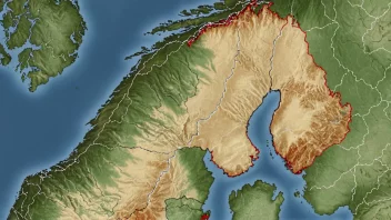 Et kart over Norge med fylkesgrenser fremhevet