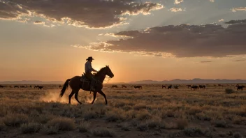 En cowboy på hesteryggen, symboliserer den amerikanske vesten.