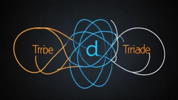 Tre sammenhengende elementer som representerer konseptet triade.