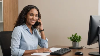 En vennlig receptionist på jobb