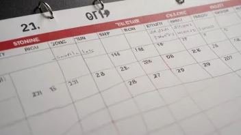 En kalender med en seksmåneders periode fremhevet, med en frist merket ved slutten av perioden.