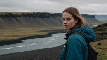 En person fra Island står foran et vakkert islandsk landskap.