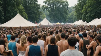 En gruppe mennesker som nyter en musikkfestival.