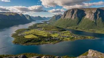 Et malerisk landskap av Ballangen kommune i Norge.