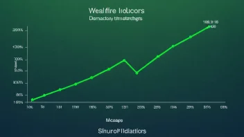 En graf som viser en økning i velferdsindikatorer.