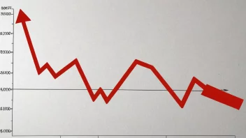 En graf som viser en nedgang i et lands finansielle situasjon.