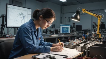 En ingeniør som arbeider med ingeniørteknikk