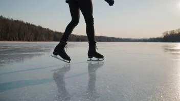 En person som glir på en frossen innsjø, med en jevn og ubesværet bevegelse.