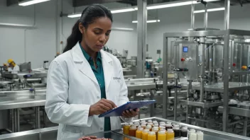 Et bilde som representerer en høy standard for hygiene i en matproduksjonsanlegg.