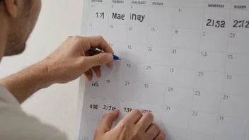 En person sitter ved et skrivebord og ser på en kalender med en rød sirkel rundt en dato som nærmer seg snart.