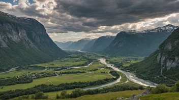 Et malerisk landskap av Sunndal-dalen i Norge.