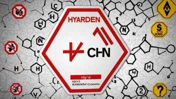 Et bilde av en hydrogencyanid-molekyl, som viser dens giftige egenskaper.