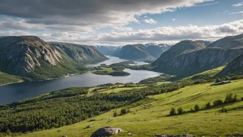 Et malerisk landskap av Gisløys i Norge.