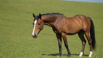 En ung hingst i et vakkert landskap