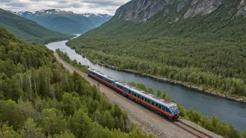 Et tog på Gardermobanen i Norge.