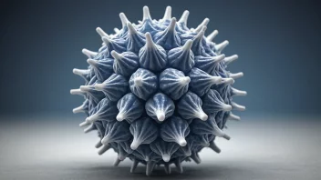 En 3D-illustrasjon av et rhinovirus, viruset som forårsaker forkjølelse.