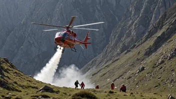 En helikopterredning i fjellet.