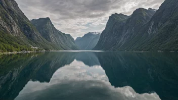 Et pittoreskt bilde av Bøfjorden i Norge