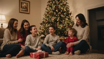 En familie som nyter hverandres selskap under julen uten å utveksle gaver.